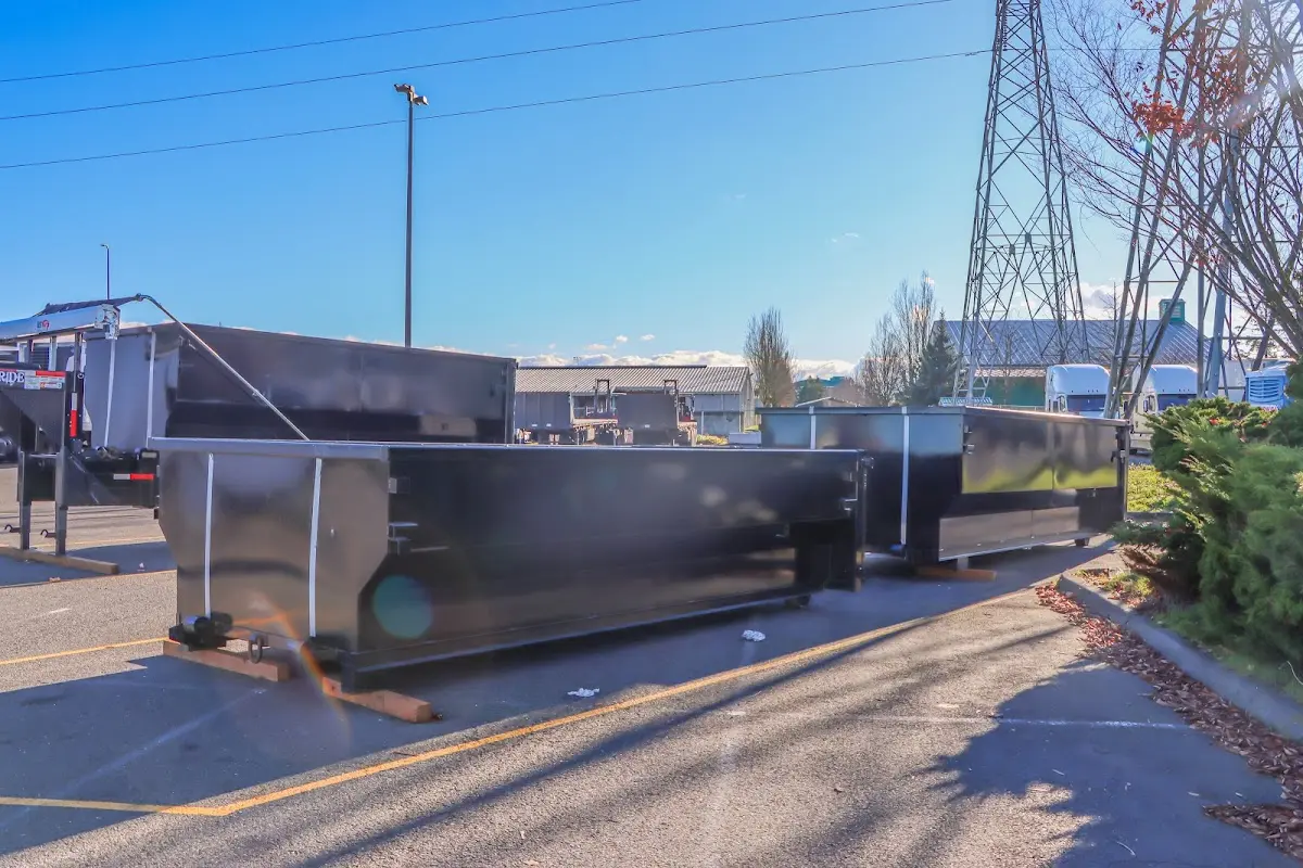 Roll-off dumpster ready for waste disposal at job site for 20 Yard Dumpster Rental in Scotch Plains